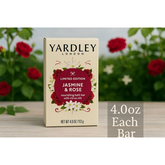 3 Yardley® London JASMINE & ROSE Soap LIMITED EDITION 4.0 oz w / Citrus Oils - Picture 4 of 10